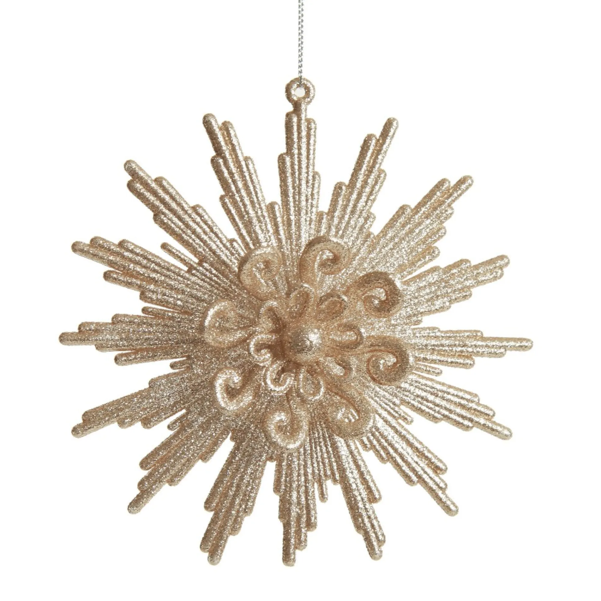 Champagne Glitter Starburst Christmas Tree Decoration Flash Sale