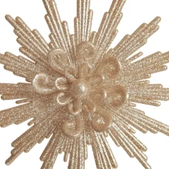 Champagne Glitter Starburst Christmas Tree Decoration Flash Sale