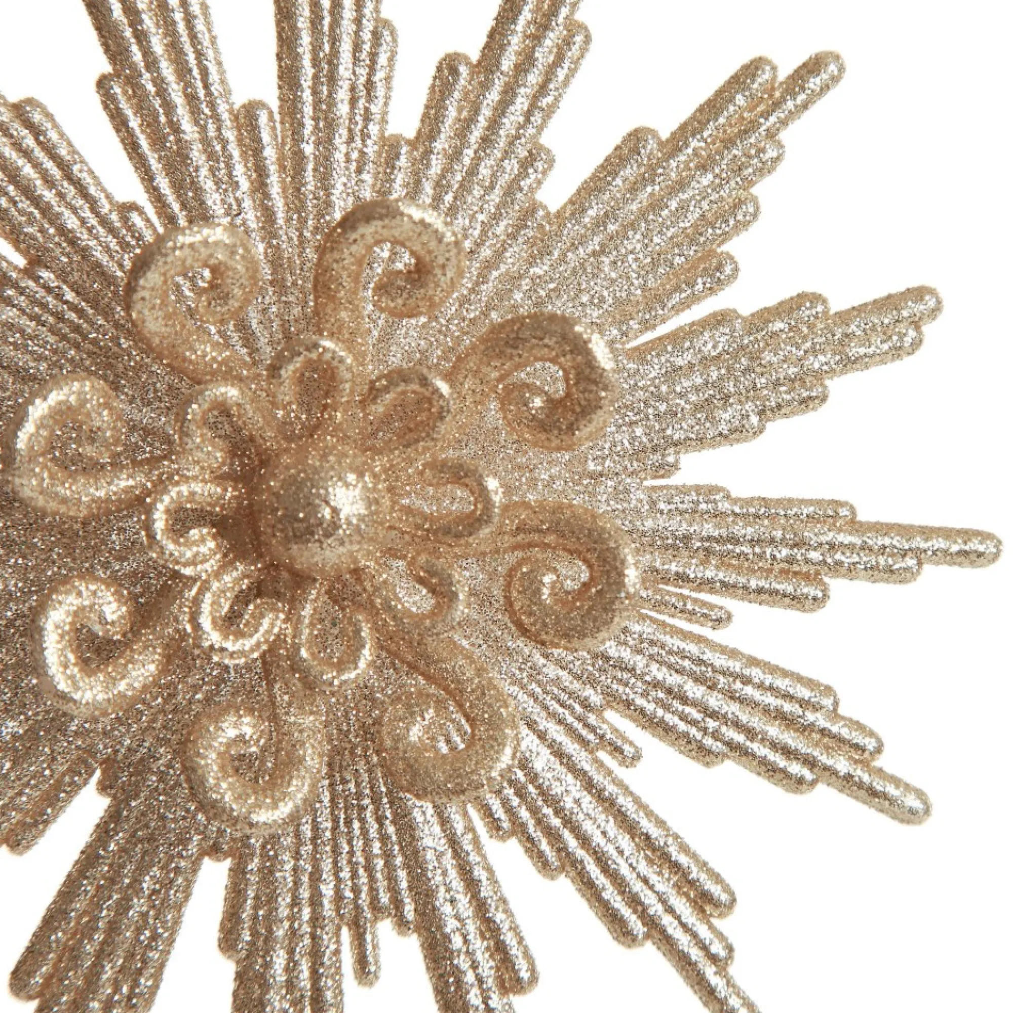 Champagne Glitter Starburst Christmas Tree Decoration Flash Sale