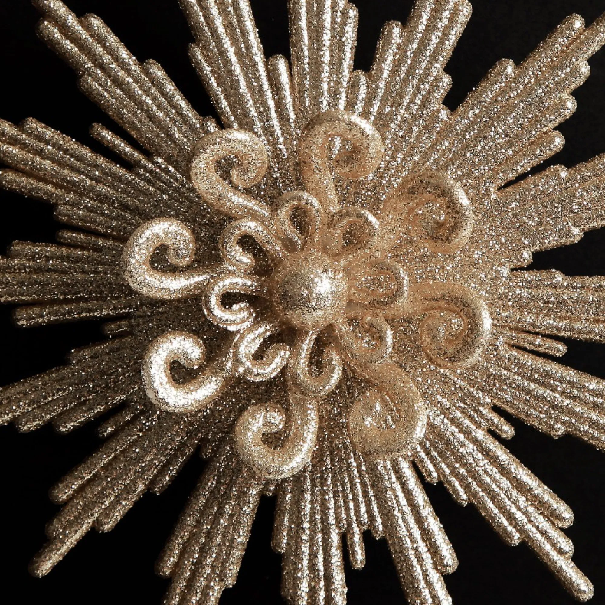 Champagne Glitter Starburst Christmas Tree Decoration Flash Sale