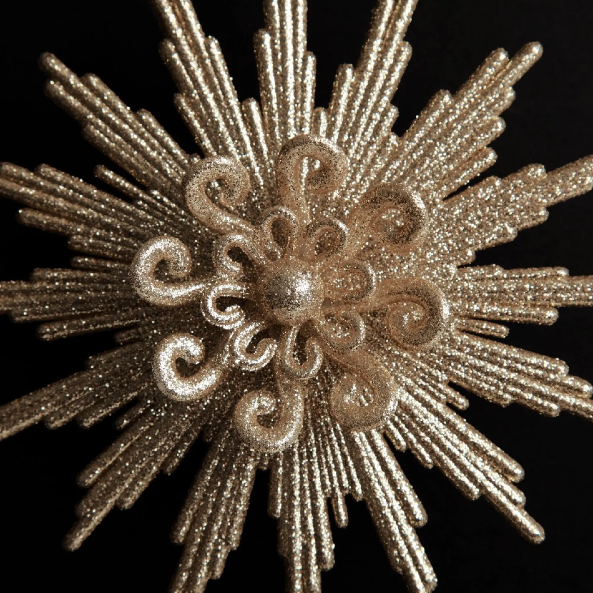 Champagne Glitter Starburst Christmas Tree Decoration Flash Sale