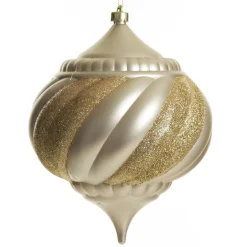 Champagne Glitter Swirl Christmas Onion Bauble Hot