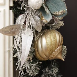 Champagne Glitter Swirl Christmas Onion Bauble Hot