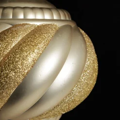 Champagne Glitter Swirl Christmas Onion Bauble Hot