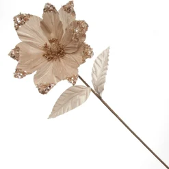 Champagne Magnolia Flower Stem with Glitter Sequin Tips Store