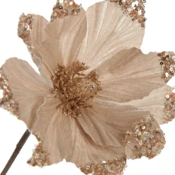 Champagne Magnolia Flower Stem with Glitter Sequin Tips Store