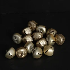 Champagne Mini Jingle Bell Decorations - Bag of 15 Online
