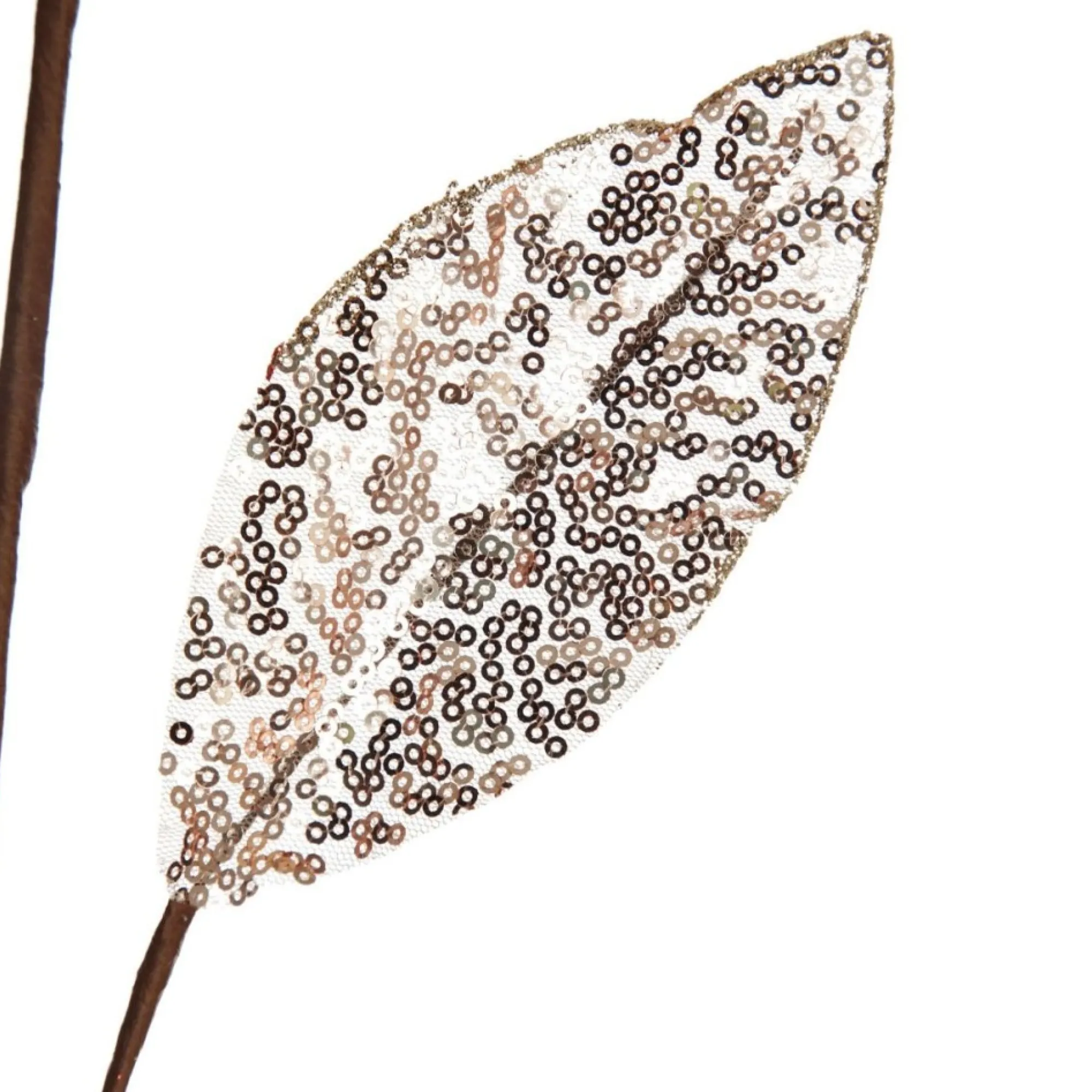 Champagne Mixed Leaf Burlap Sequin Spray New