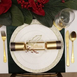 Champagne Pebble Round Christmas Charger Plate Hot