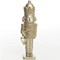 Champagne Polyresin Nutcracker with French Horn Outlet