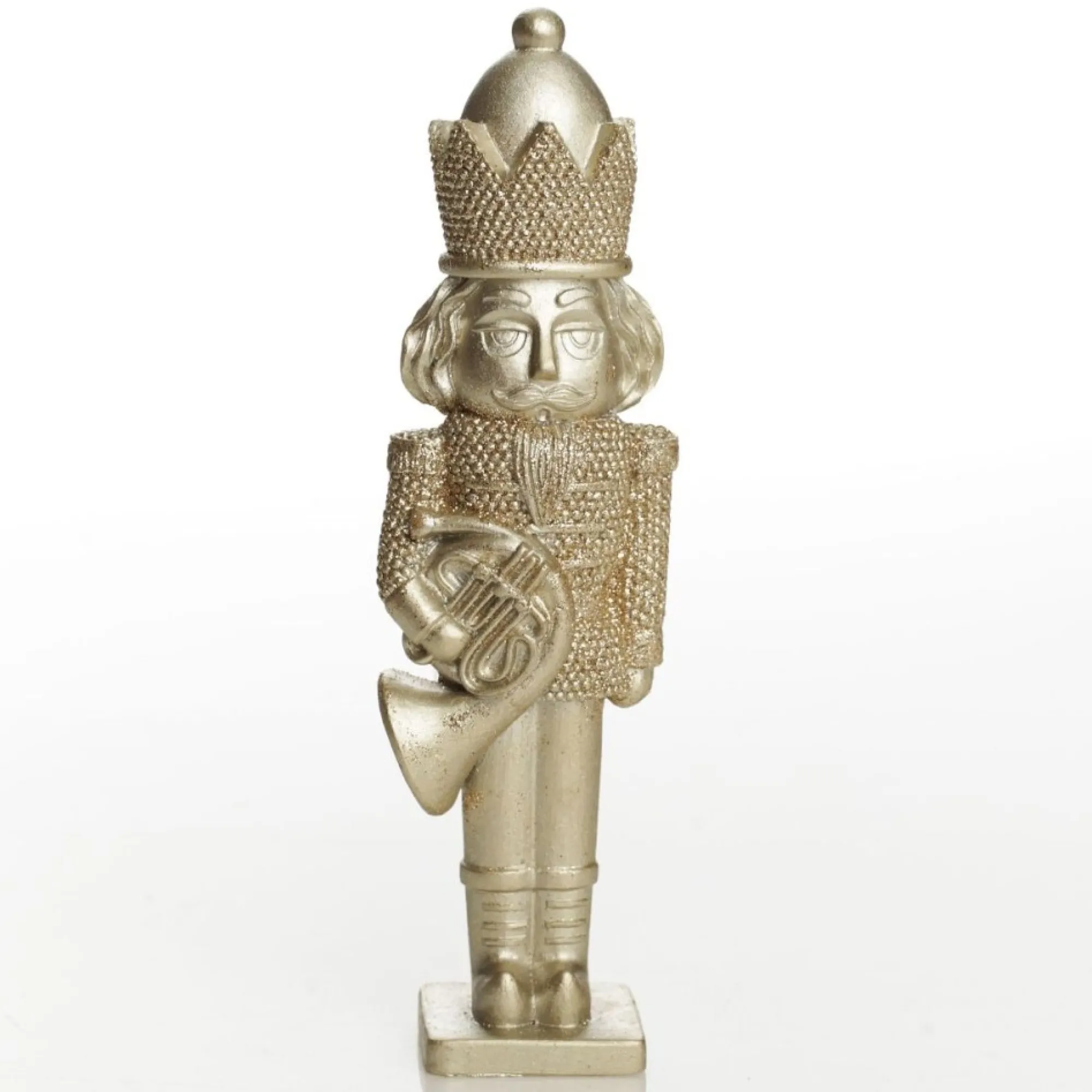 Champagne Polyresin Nutcracker with French Horn Outlet