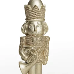 Champagne Polyresin Nutcracker with French Horn Outlet