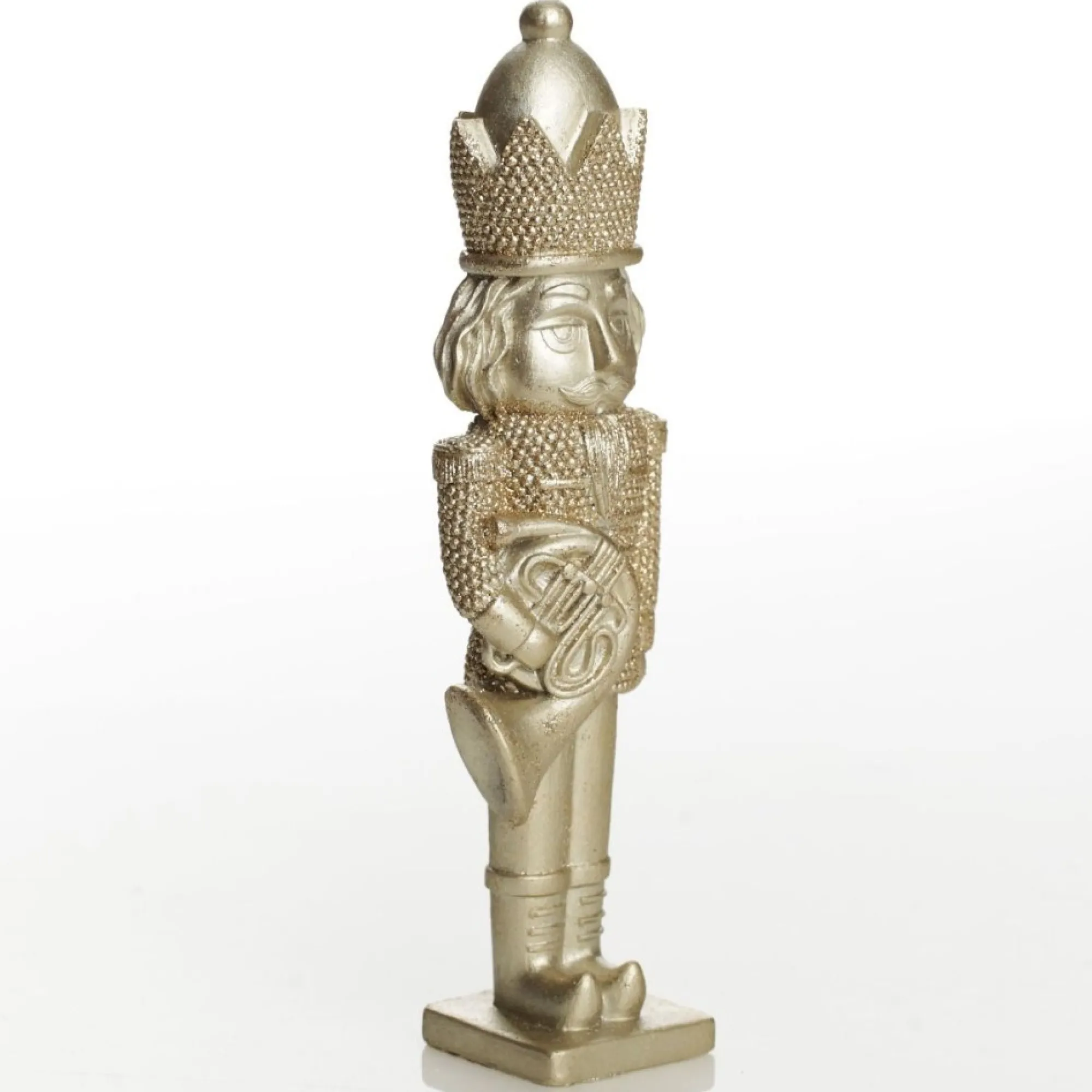 Champagne Polyresin Nutcracker with French Horn Outlet