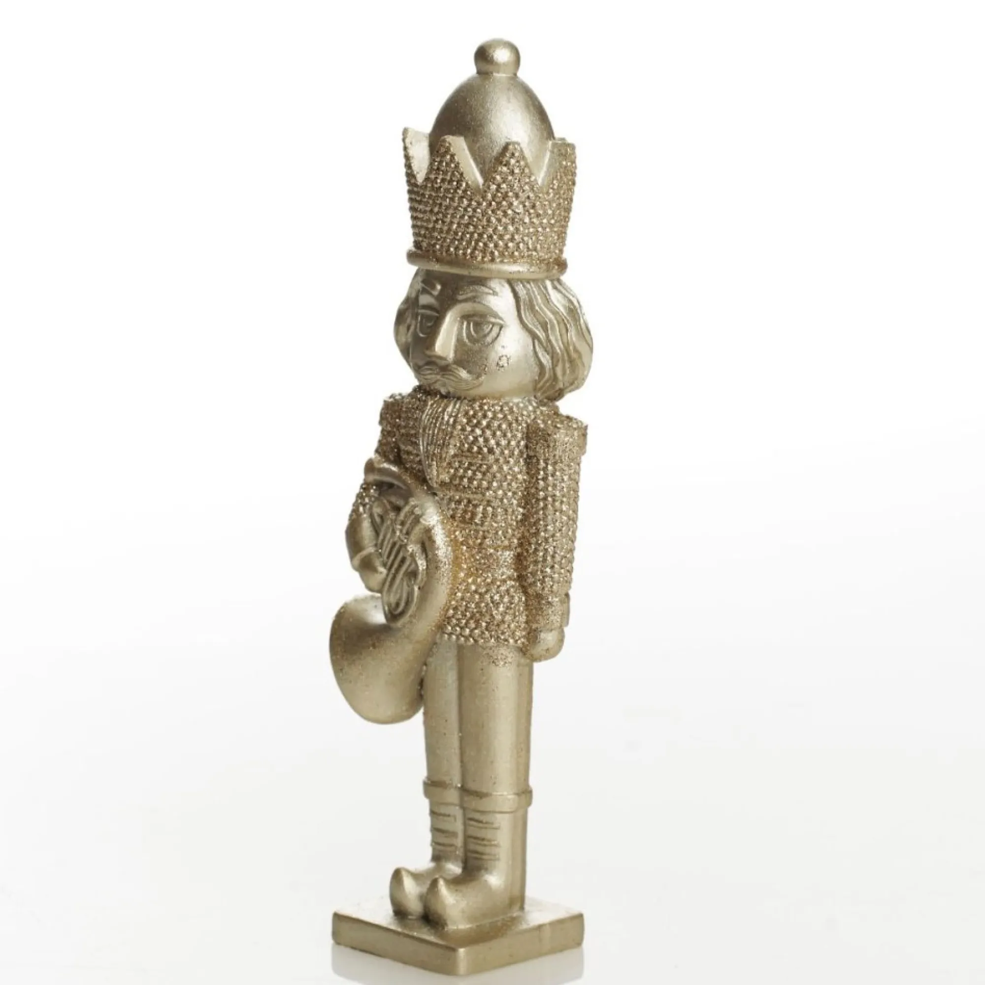 Champagne Polyresin Nutcracker with French Horn Outlet