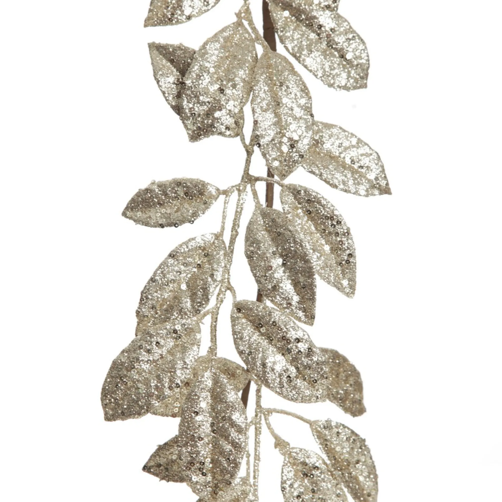 Champagne Sequin Mixed Leaf Christmas Garland Discount