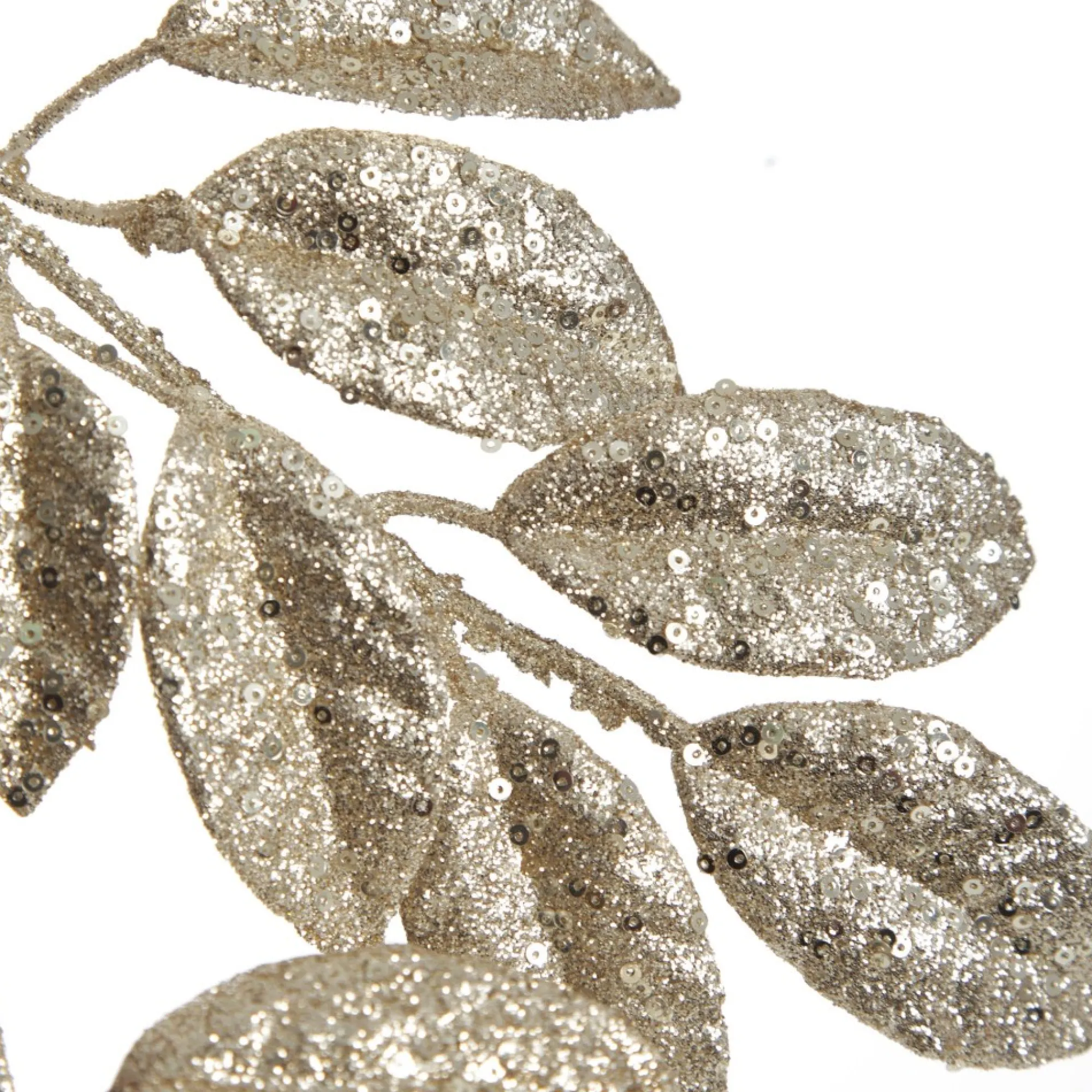 Champagne Sequin Mixed Leaf Christmas Garland Discount