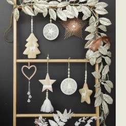 Champagne Sequin Mixed Leaf Christmas Garland Discount