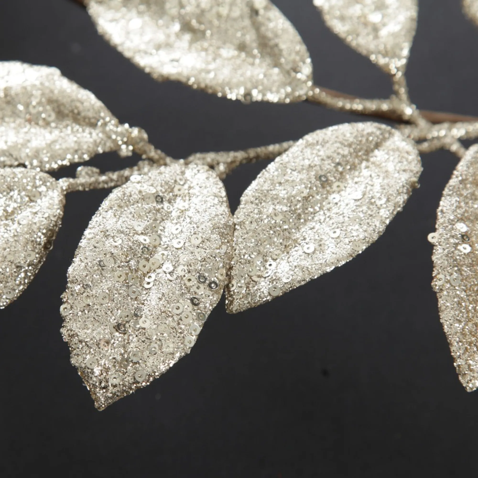 Champagne Sequin Mixed Leaf Christmas Garland Discount