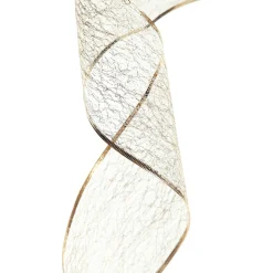 Champagne Spider Mesh Wired Christmas Ribbon Garland Shop