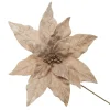 Champagne Velvet Poinsettia Flower Stem Flash Sale