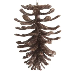 Chocolate Glitter Faux Hanging Pinecone Cheap