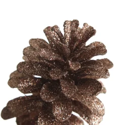 Chocolate Glitter Faux Hanging Pinecone Cheap