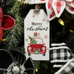 Christmas Car Wooden Gift Tag Tree Decoration Outlet