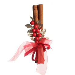 Christmas Cinnamon Stick Bunch with Red Berry with Gold Leaf Outlet