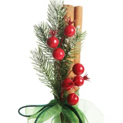 Christmas Cinnamon Stick Bunch with Snowy Pine New