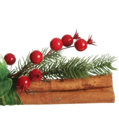 Christmas Cinnamon Stick Bunch with Snowy Pine New