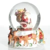 Christmas Musical Snowglobe with Santa and his Reindeers Cheap
