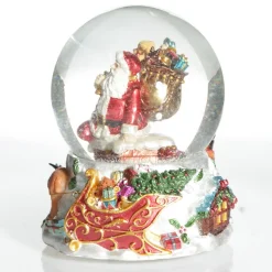 Christmas Musical Snowglobe with Santa and his Reindeers Cheap