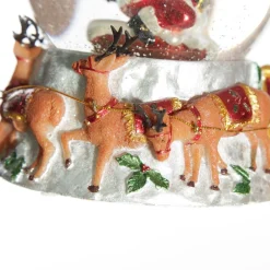 Christmas Musical Snowglobe with Santa and his Reindeers Cheap