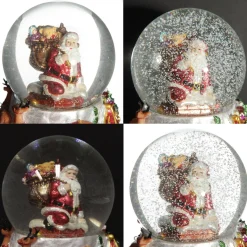 Christmas Musical Snowglobe with Santa and his Reindeers Cheap