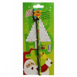 Christmas Pencil with Eraser - on Backing Card Cheap