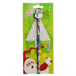 Christmas Pencil with Eraser - on Backing Card Cheap