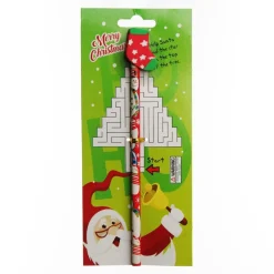 Christmas Pencil with Eraser - on Backing Card Cheap