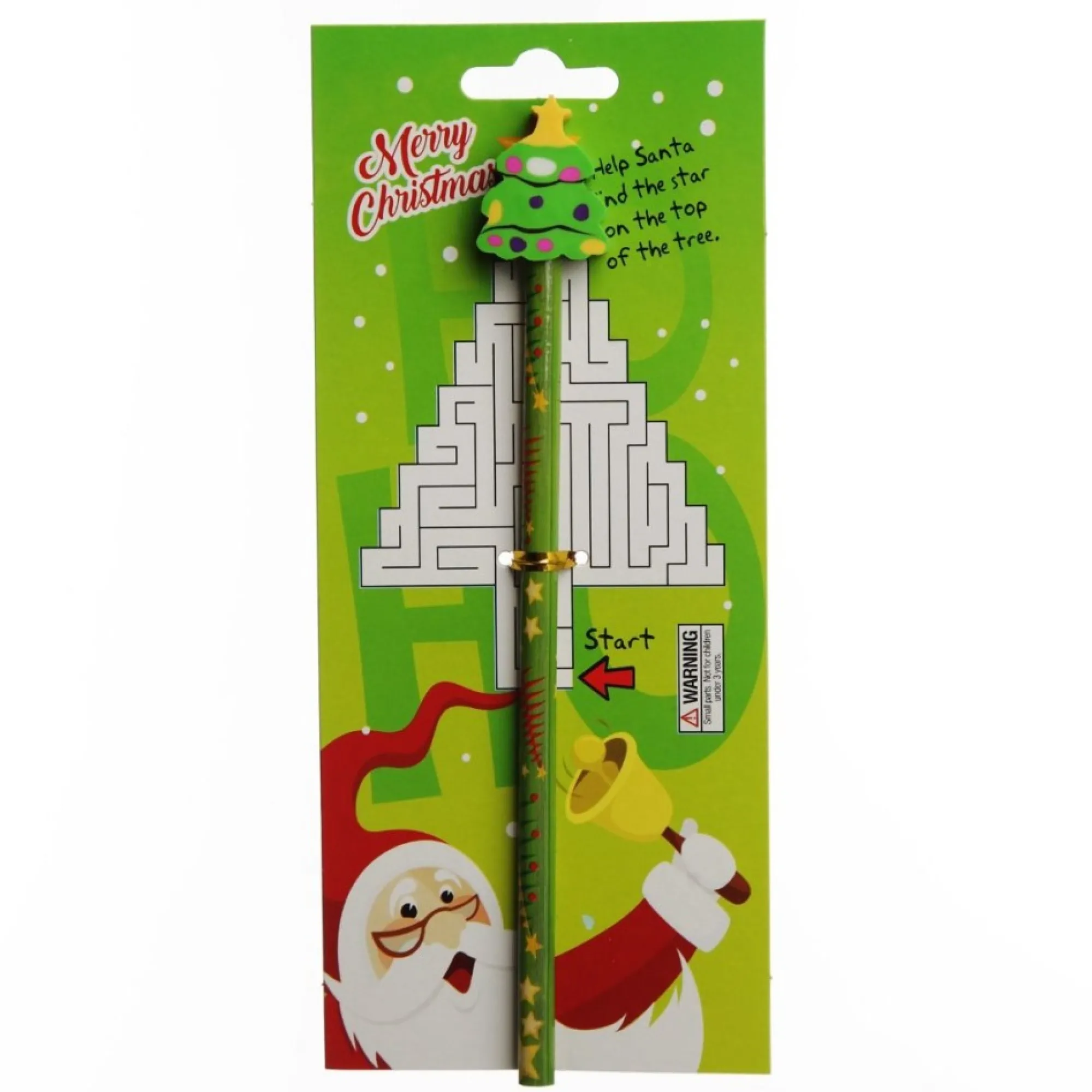 Christmas Pencil with Eraser - on Backing Card Cheap