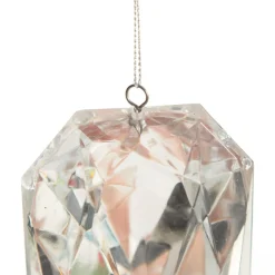 Clear Emerald Cut Gem Christmas Hanging Decoration Cheap