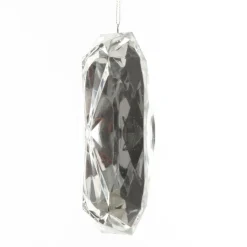 Clear Emerald Cut Gem Christmas Hanging Decoration Cheap