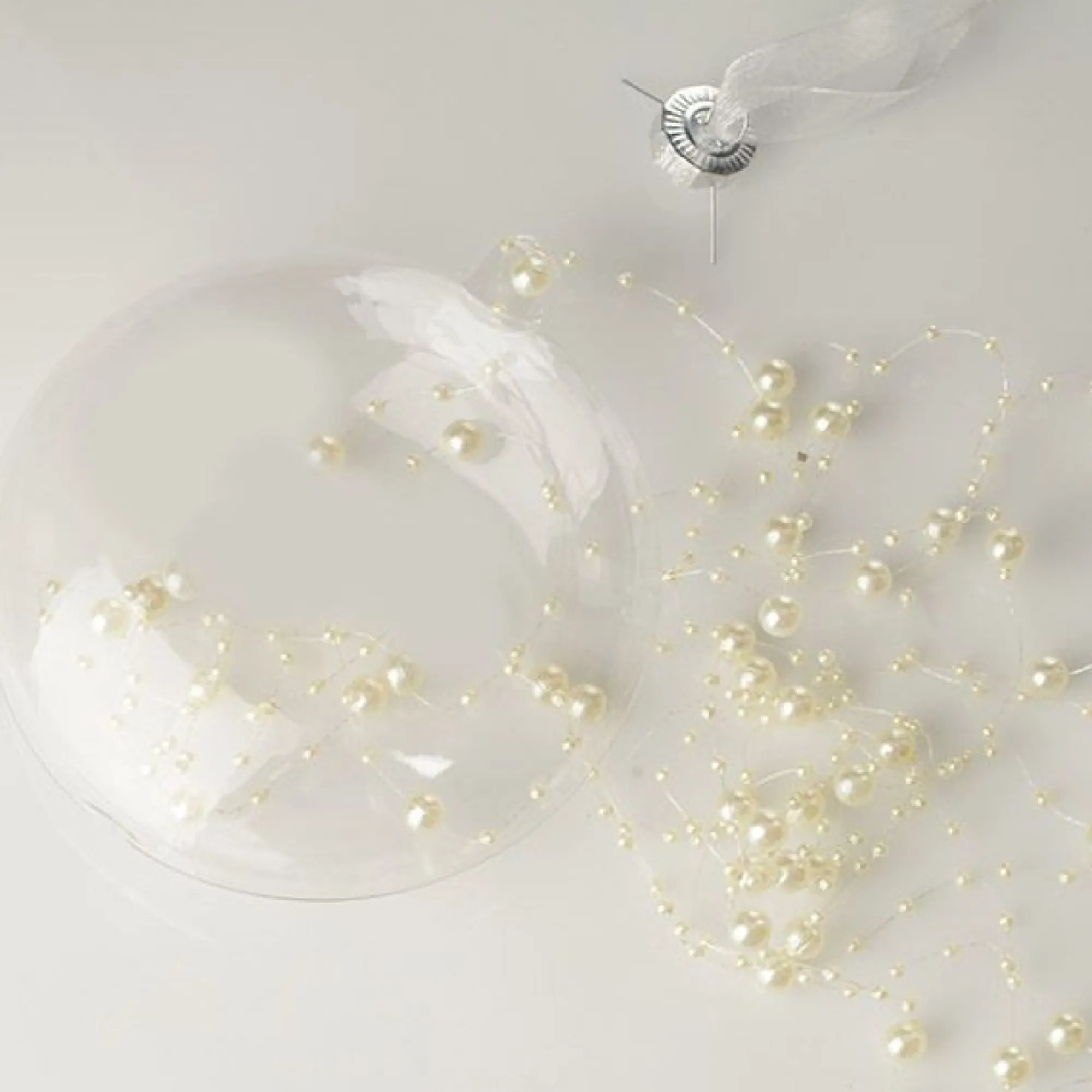 Clear Glass Craft Round Disc Bauble Decoration - Set of 4 New