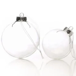 8cm Clear Glass Craft Bauble - Set of 4 Best