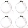 10cm Clear Glass Craft Bauble - Set of 4 Hot