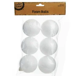 7cm Polystyrene Foam DIY Craft Ball - Pack of 6 New