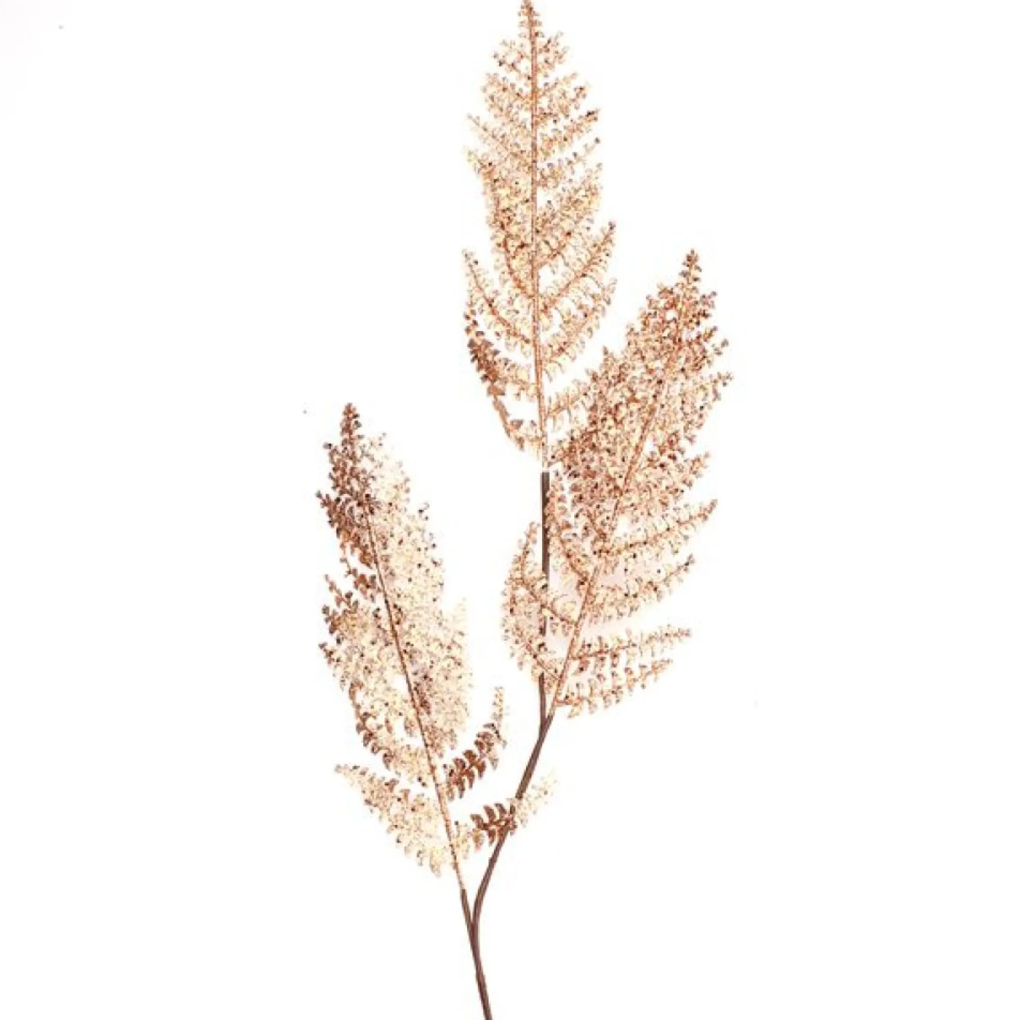 Copper Glitter Fern Spray New