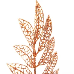 Copper Glitter Mesh Leaf Pick - Set of 2 Store