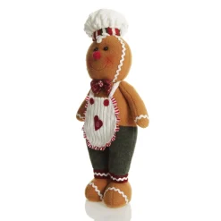 Cuddly Plush Standing Boy Gingerbread Christmas Ornament Best