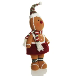 Cuddly Plush Standing Girl Gingerbread Christmas Ornament Best Sale
