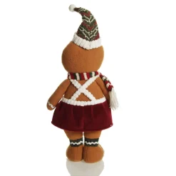 Cuddly Plush Standing Girl Gingerbread Christmas Ornament Best Sale