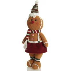 Cuddly Plush Standing Girl Gingerbread Christmas Ornament Best Sale